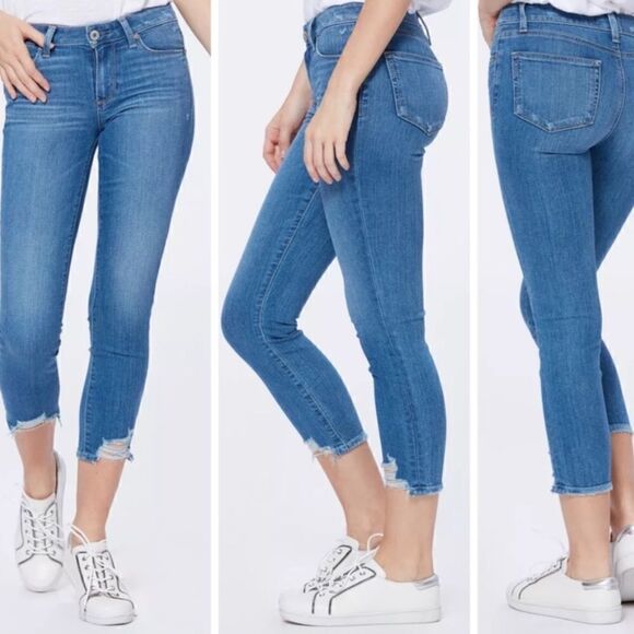 PAIGE Skyline Skinny Crop North Star Distressed - Picture 12 of 12
